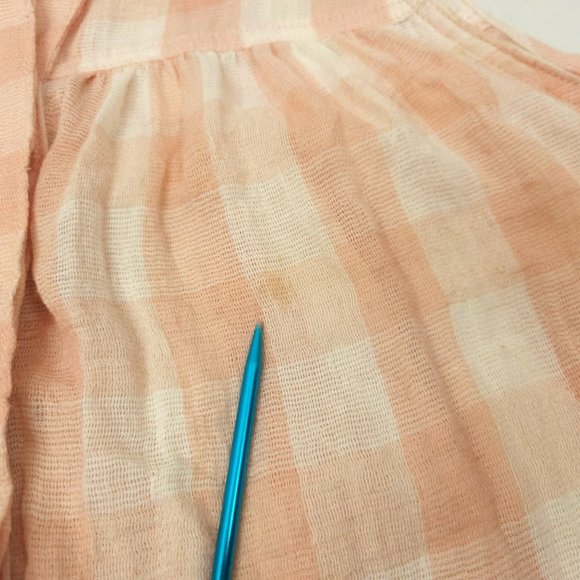 Free People Sleeveless Top Womens S Tank Pink White Check Hidden Button Front - Picture 3 of 14